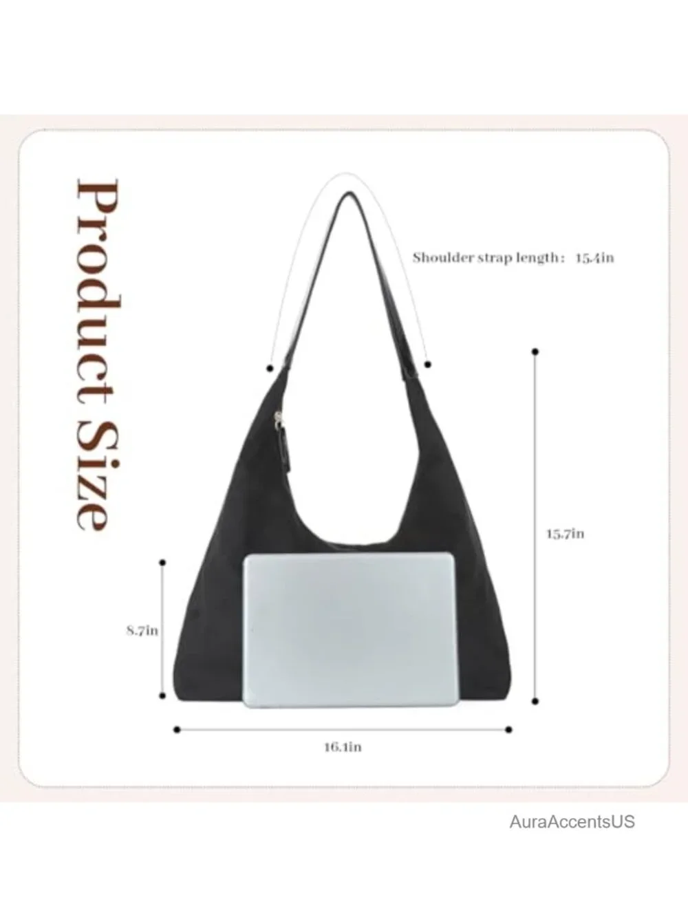 Faux Suede Slouchy Hobo Shoulder Bag Large Crescent Tote for Work Travel